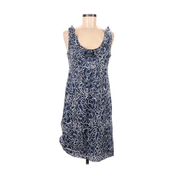 Ann Taylor Loft Dress Womens 6 Blue Floral Casual Boho Sleeveless A-Line - Picture 1 of 8